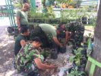 5. Koramil Tandes memanfaatkan lahan kosong, Tanam 1000 bibit Cabai di Polybag