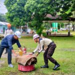 Simulasi kebakaran yang dipandu oleh tim TL K3 dan KAM Arya Junadi dan petugas terkait, Foto: Ana